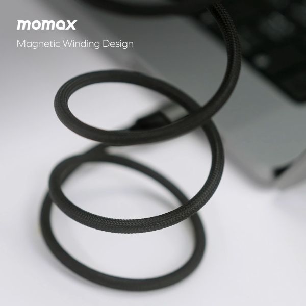 Momax Mag.Link Magnetic USB-A to USB-C cable 66w - Black