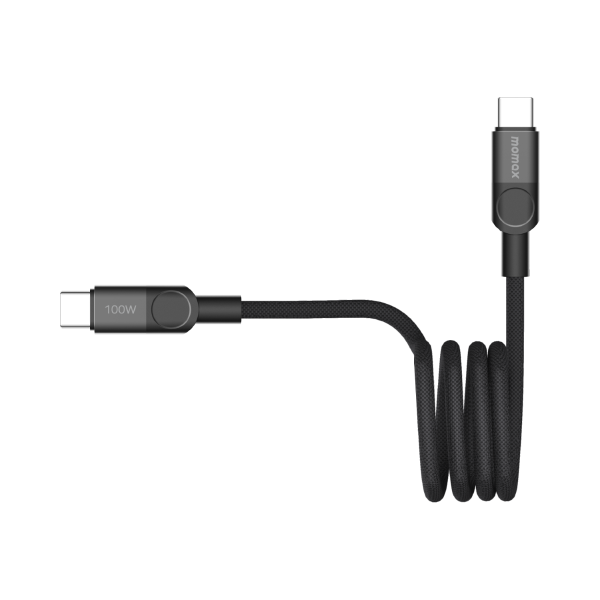 Momax Mag.Link Magnetic USB-A to USB-C cable 66w - Black