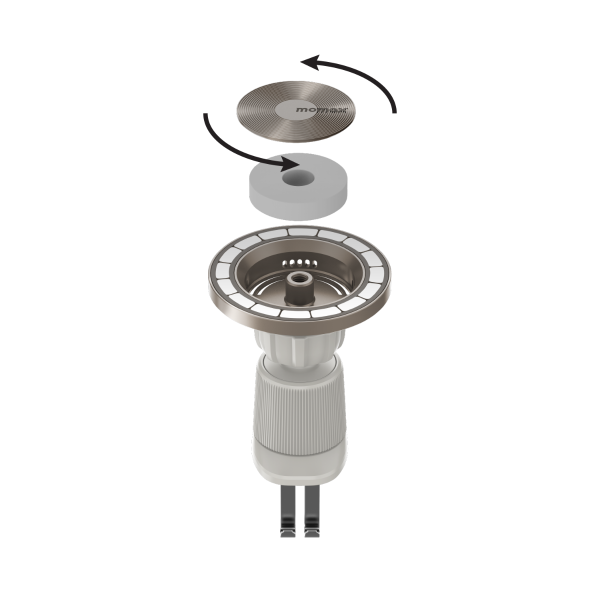 Momax 1-move Relaxaire Mag car mount with Air Freshener (MagSafe Compatible) - Titanium