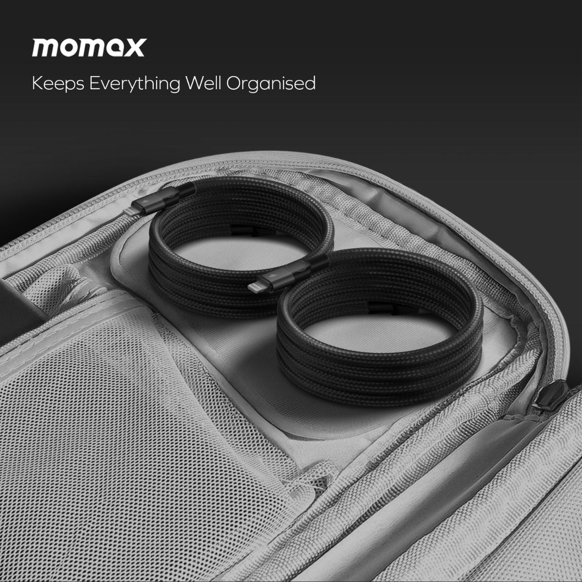 Momax Mag.Link Magnetic USB-C to Lightning Cable 60W Up to 1m - black