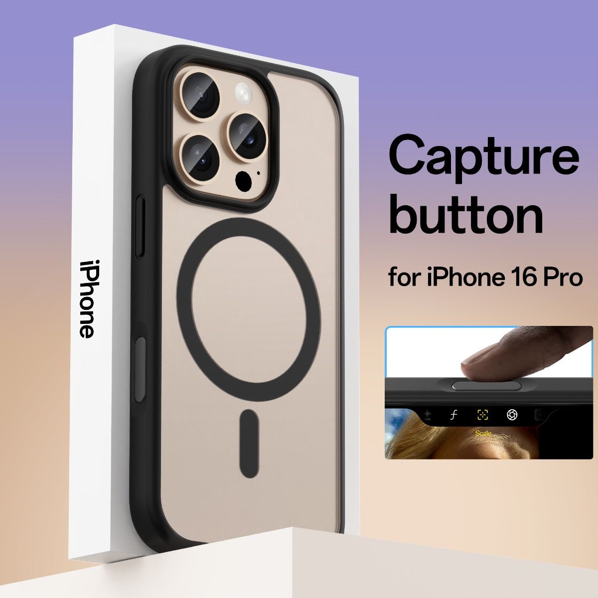 iPhone 16 Pro Simply Roar Haptic Button Matte Case (MagSafe Compatible) - Sand Beige