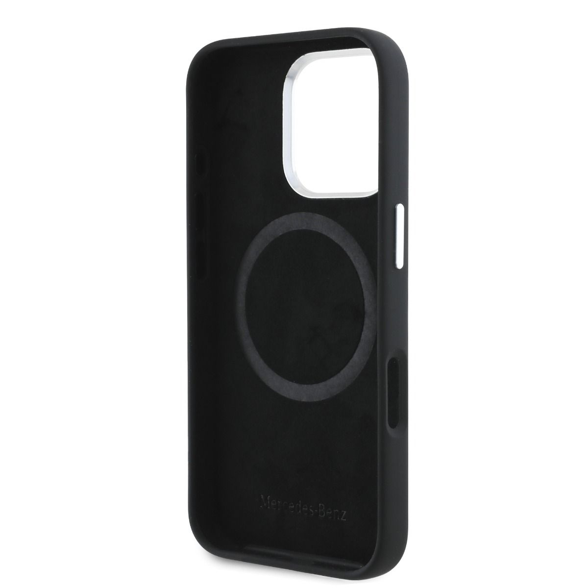 iPhone 16 Pro Mercedes-Benz HQ SILICONE W / VERTICAL TONAL STRIPES (MagSafe Compatible) - Black