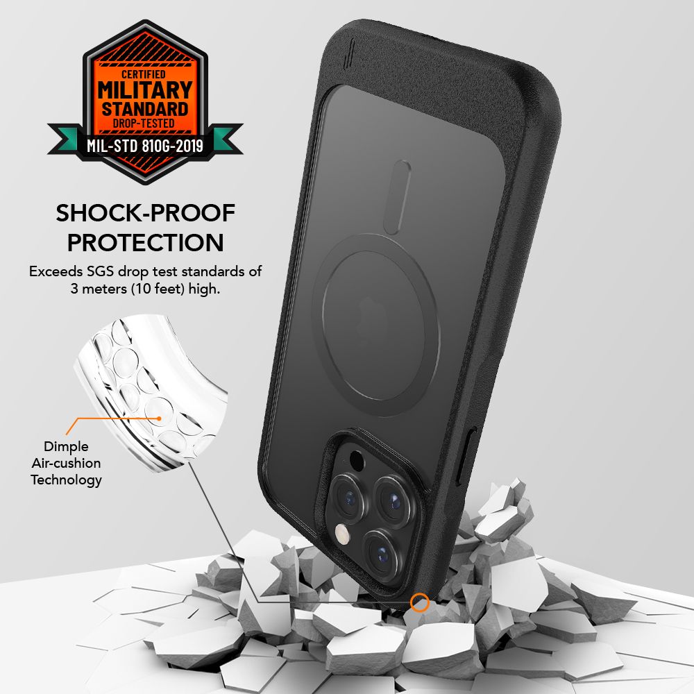 iPhone 16 Pro UGLY RUBBER G-MODEL (MagSafe Compatible) Certified 3m DROP TESTED MIL-STD 810G-2019 - Black