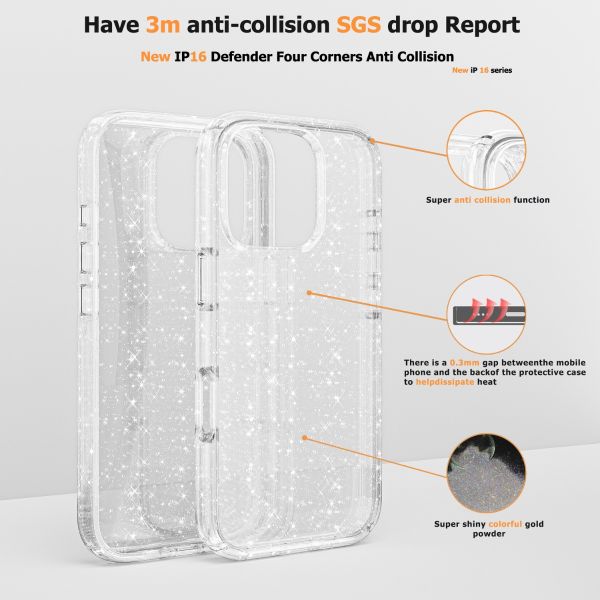 iPhone 13 Pro Max BLACKTECH Stay Glitter - Clear