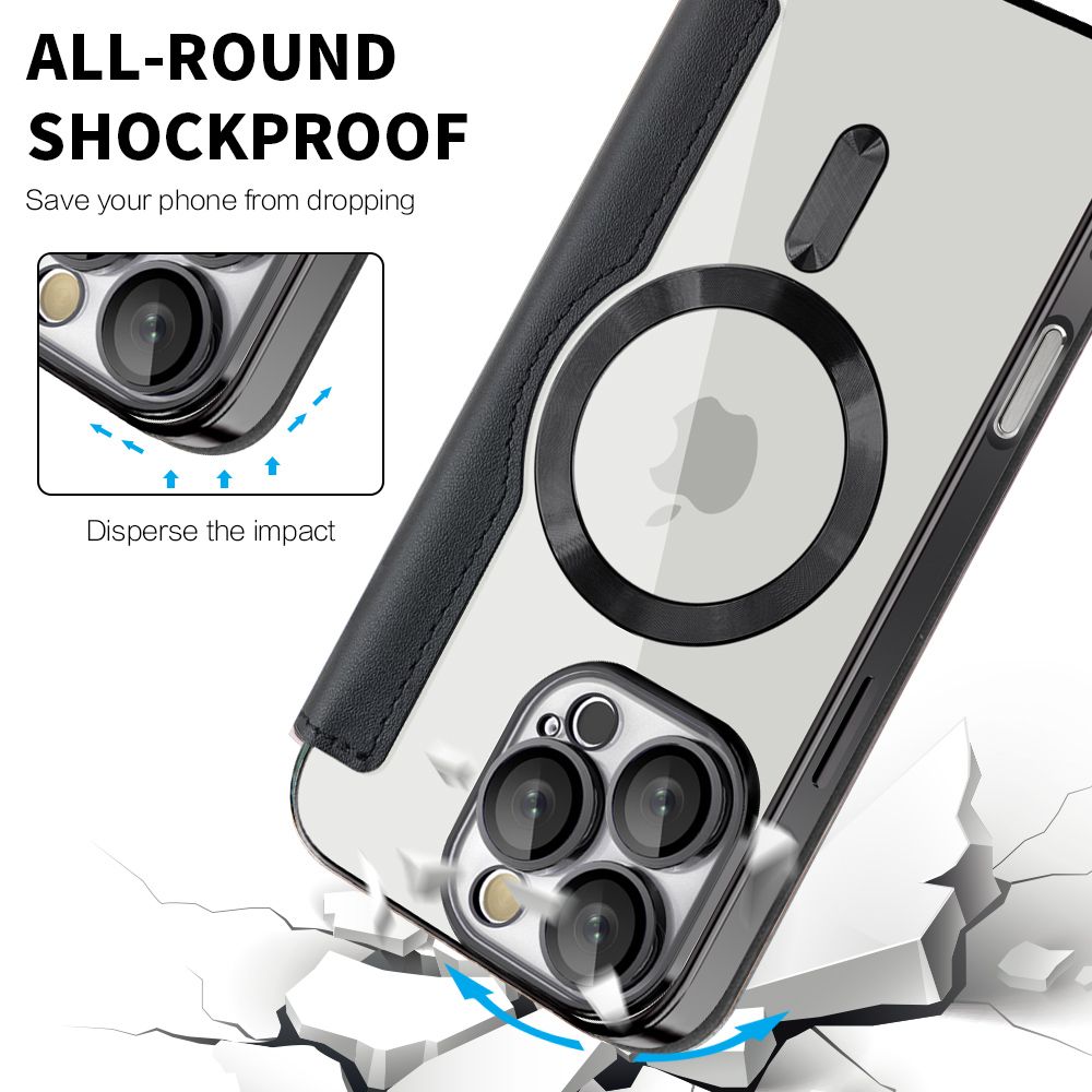 *Priority reserve-Ships early Sep*iPhone 17 Air BLACKTECH Leather Lux (Magnetic Compatible) - Black