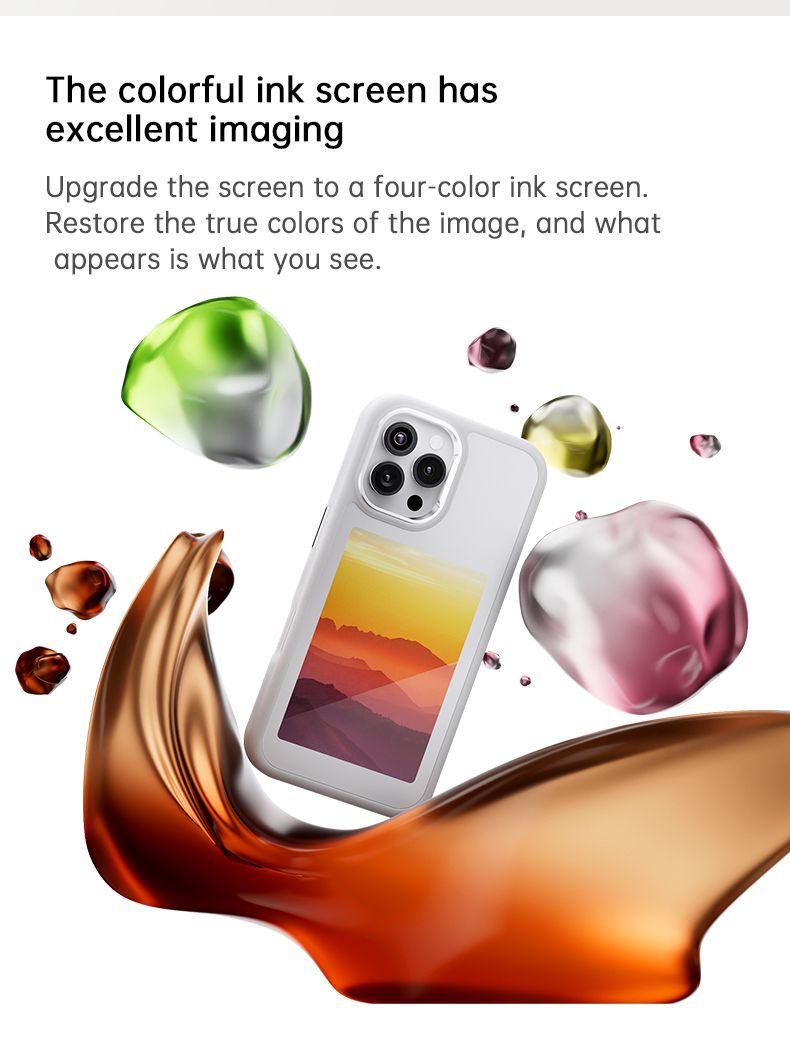 iPhone 16 Pro Max BLACKTECH Ink custom picture case With Stand and AI software (MagSafe Compatible) - White