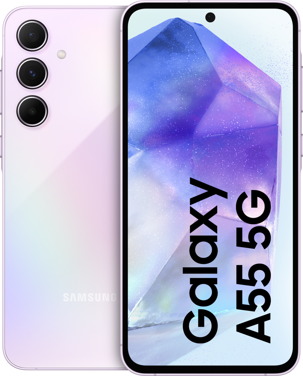 Samsung Galaxy A55 5G Single Sim + eSim 128GB 6.6" Screen Lilac - NFC (A/C not included)