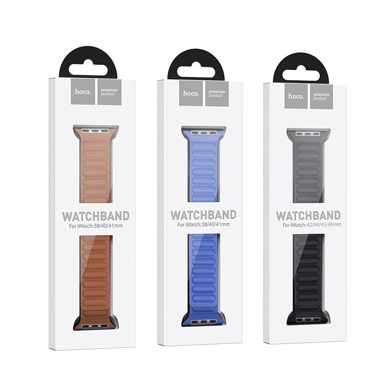 Apple Watch 44 / 45 / 46 / 49mm hoco. WA23 Original series leather chain magnetic strap - star color