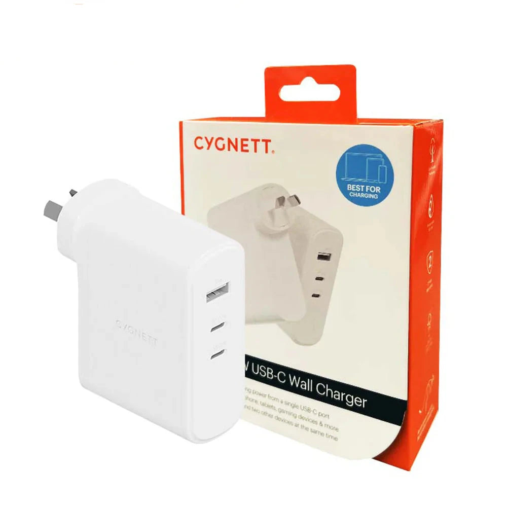 Cygnett PowerMaxx Power Adapter 100W Multiport GaN Wall Charger, White