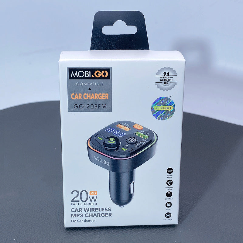 Compact and reliable Mobigo PD 20W FM MP3 Car Fast Charger with Display