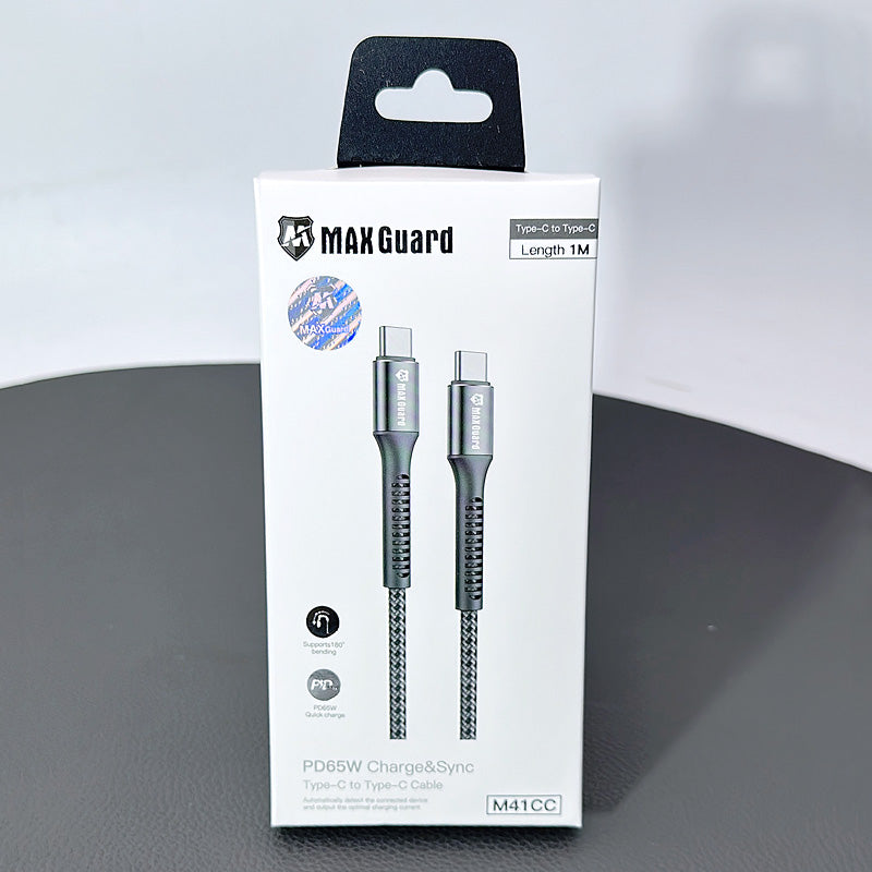 Charging cable Maxguard 1M 65w Type-C To Type-C Braided Cable