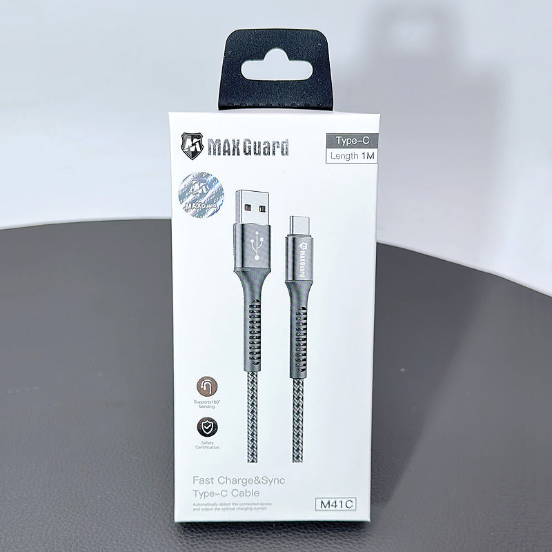 Charging cable Maxguard 1M USB-A to Type-C Brided Cable
