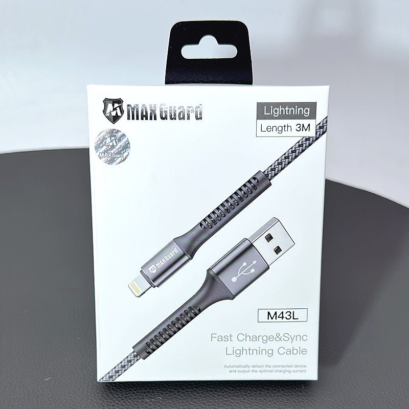 Charging cable Maxguard 3M 65w USB-A To Lightening Braided Cable