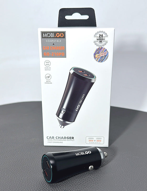 Universal Ciggratte Port Mobigo Dual PD 36W+36W TYPE-C Fast Car Charger