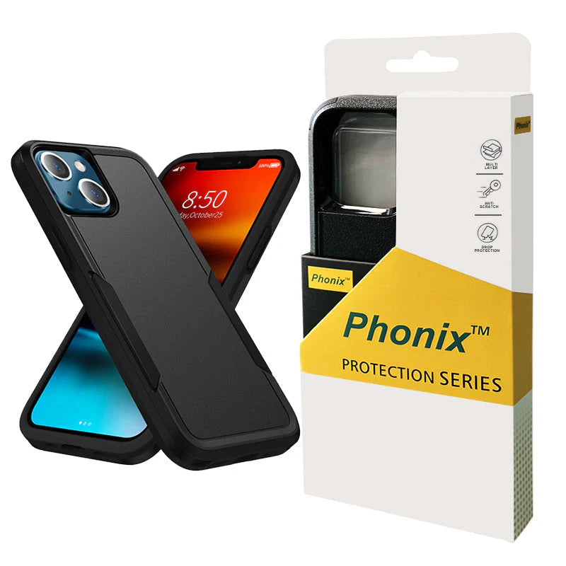 Phonix Case For iPhone 15 Pro Black Armor Durable Light Case