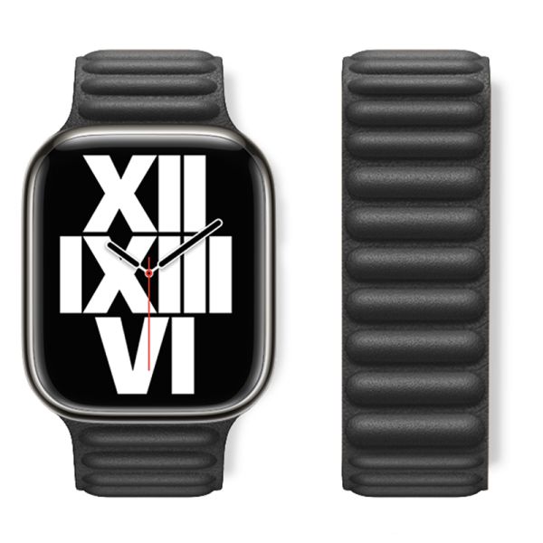 Apple Watch 44 / 45 / 46 / 49mm hoco. WA23 Original series leather chain magnetic strap - black