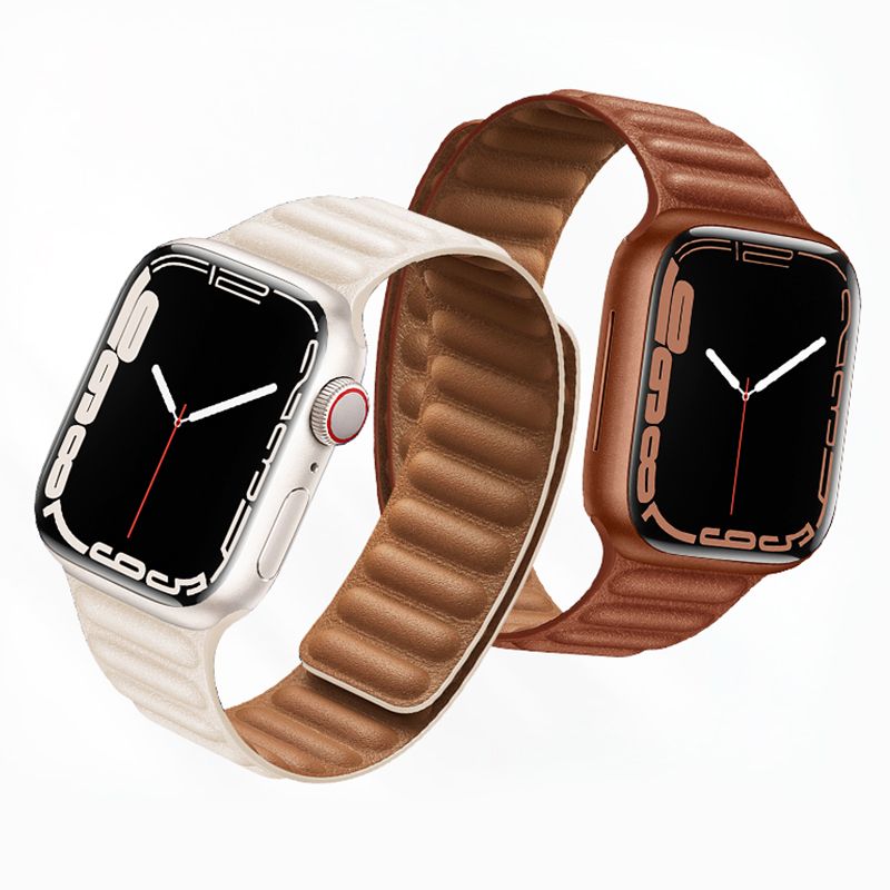 Apple Watch 44 / 45 / 46 / 49mm hoco. WA23 Original series leather chain magnetic strap - star color