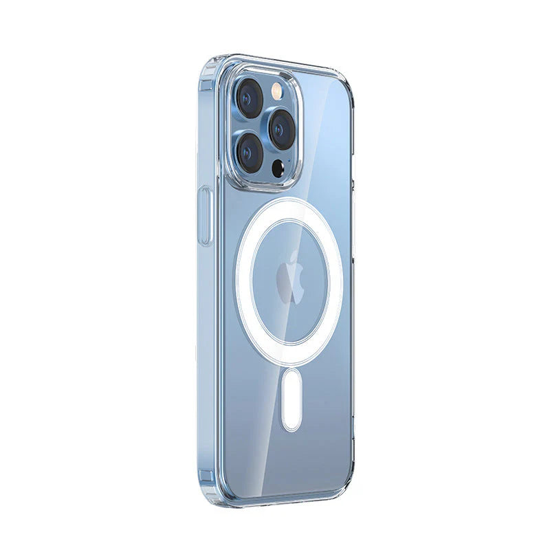 Magnetic compactible clear case for iPhone 15 pro shockproof durable