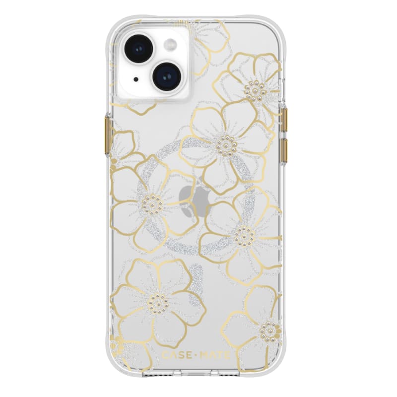 Case-Mate Floral Gems Magnetic Case For iPhone 15 - Gold