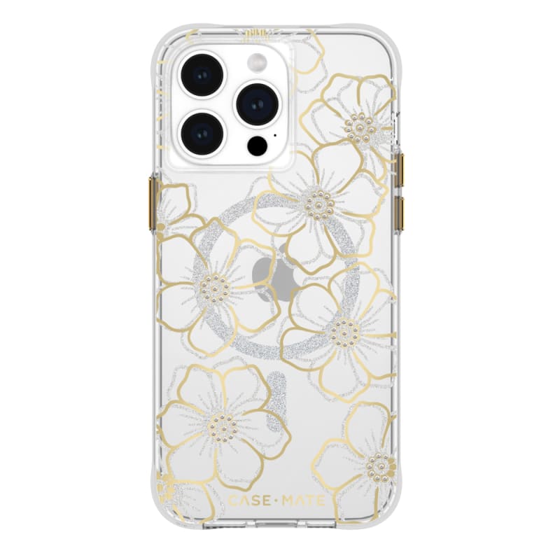 Case-Mate Floral Gems Magnetic Case For iPhone 15 Pro Max - Gold