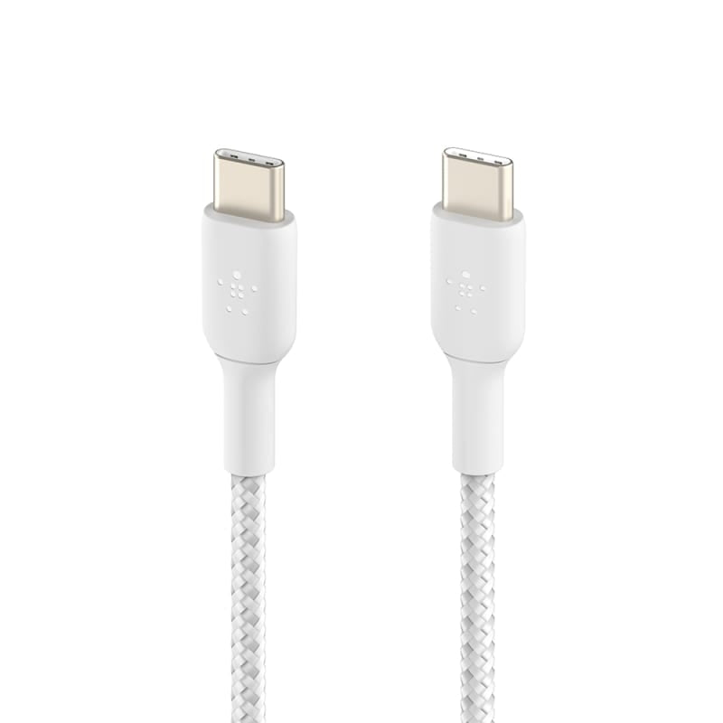 Belkin BoostCharge Braided USB-C to USB-C Cable 2 Pack White