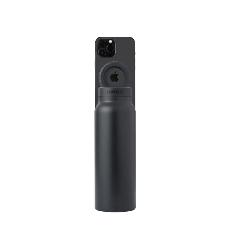 Ringo Water Bottle with Magnetic Phone Mount - Black 710ml