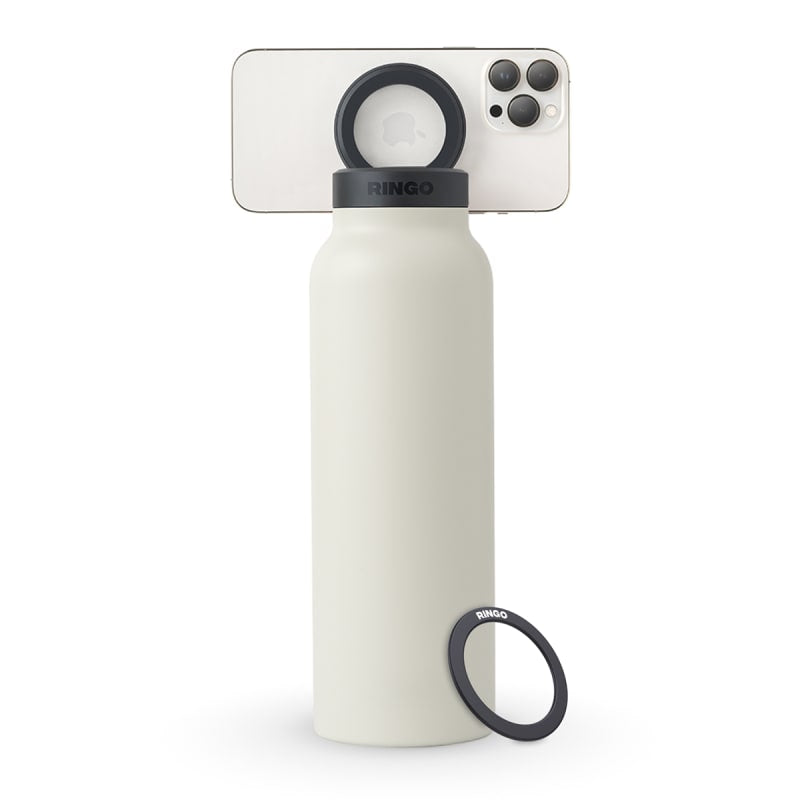 Ringo Water Bottle with Magnetic Phone Mount - Ivory 950ml (32oz)