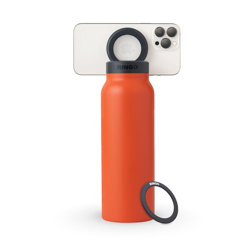 Ringo Water Bottle with Magnetic Phone Mount - Orange 710ml (24oz)