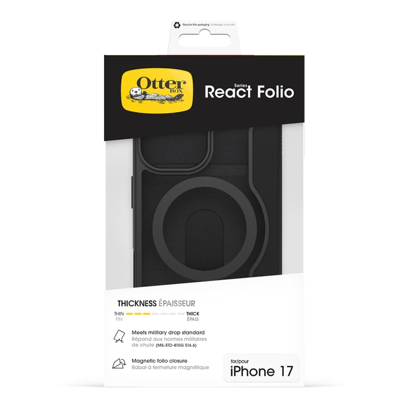OtterBox React Folio MagSafe Case For iPhone 17 - Black Crystal