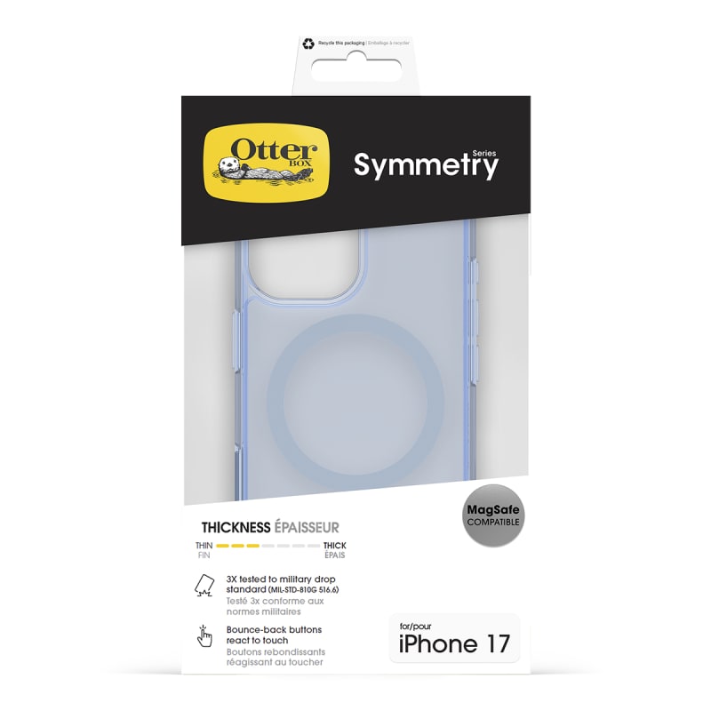 OtterBox Symmetry MagSafe Case with Camera Control For iPhone 17 Silver Glade Blue
