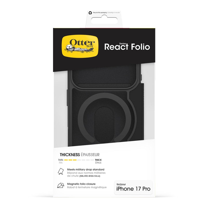 OtterBox React Folio MagSafe Case For iPhone 17 Pro - Black Crystal