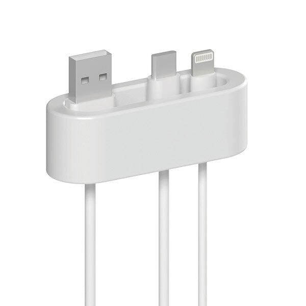 Cable Organiser Station Pack of 2 Tidy Clean Desk Cord Management Rigid - White