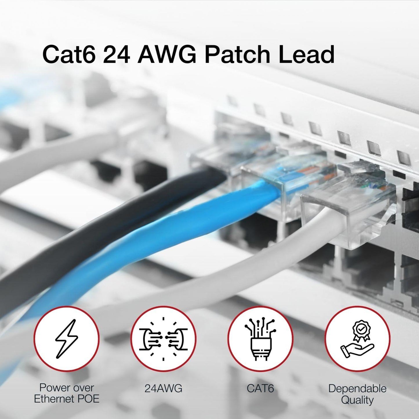 Shintaro Cat6 24 AWG Patch Lead Black 15m - High Quality Ethernet Cable for Wired Networks