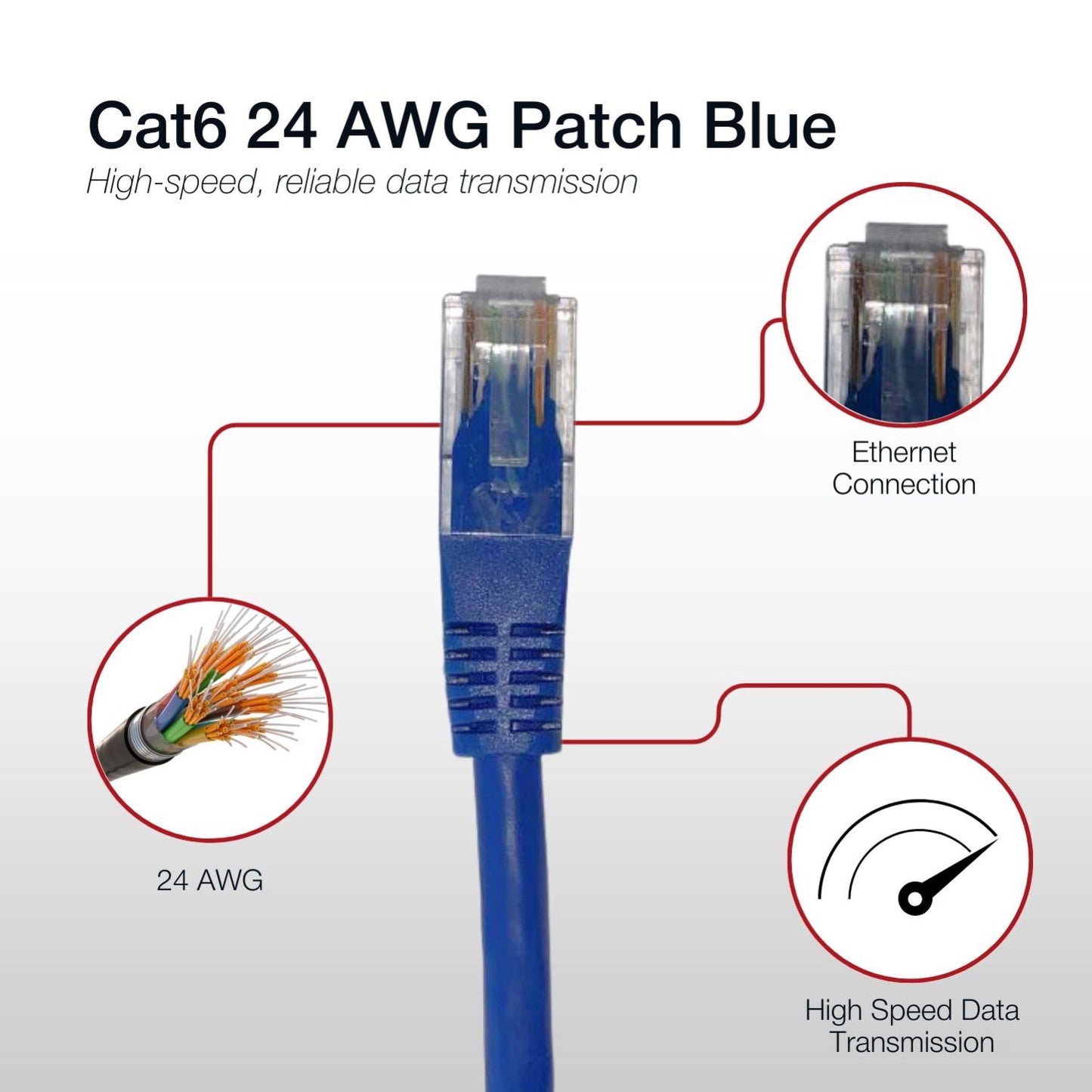 Shintaro Cat6 24 AWG Patch Lead Blue 15m - High Quality Ethernet Cable for Wired Networks