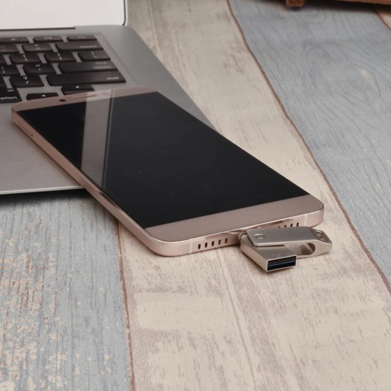 Shintaro 128GB Mini Dual Port Pocket Disk Drive - High-Speed Dual USB-C & USB-A, USB 3.0 Portable Storage