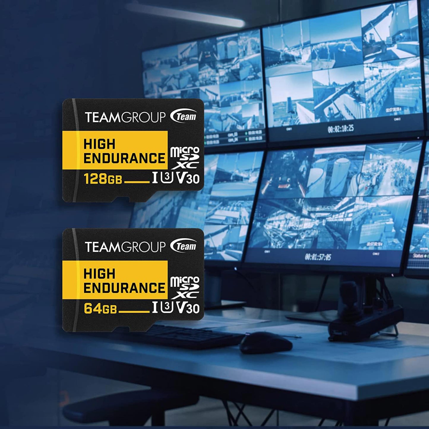 Team Group HIGH ENDURANCE 128GB Micro SDXC UHS-I U3 V30 4K 100MB/s(Designed for Monitoring)