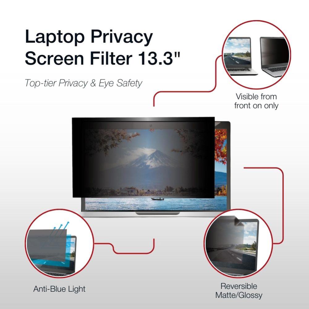 Shintaro Privacy Screen Filter 13.3" for laptop with adhesive strips, 16:9, Antiglare/BlueLight