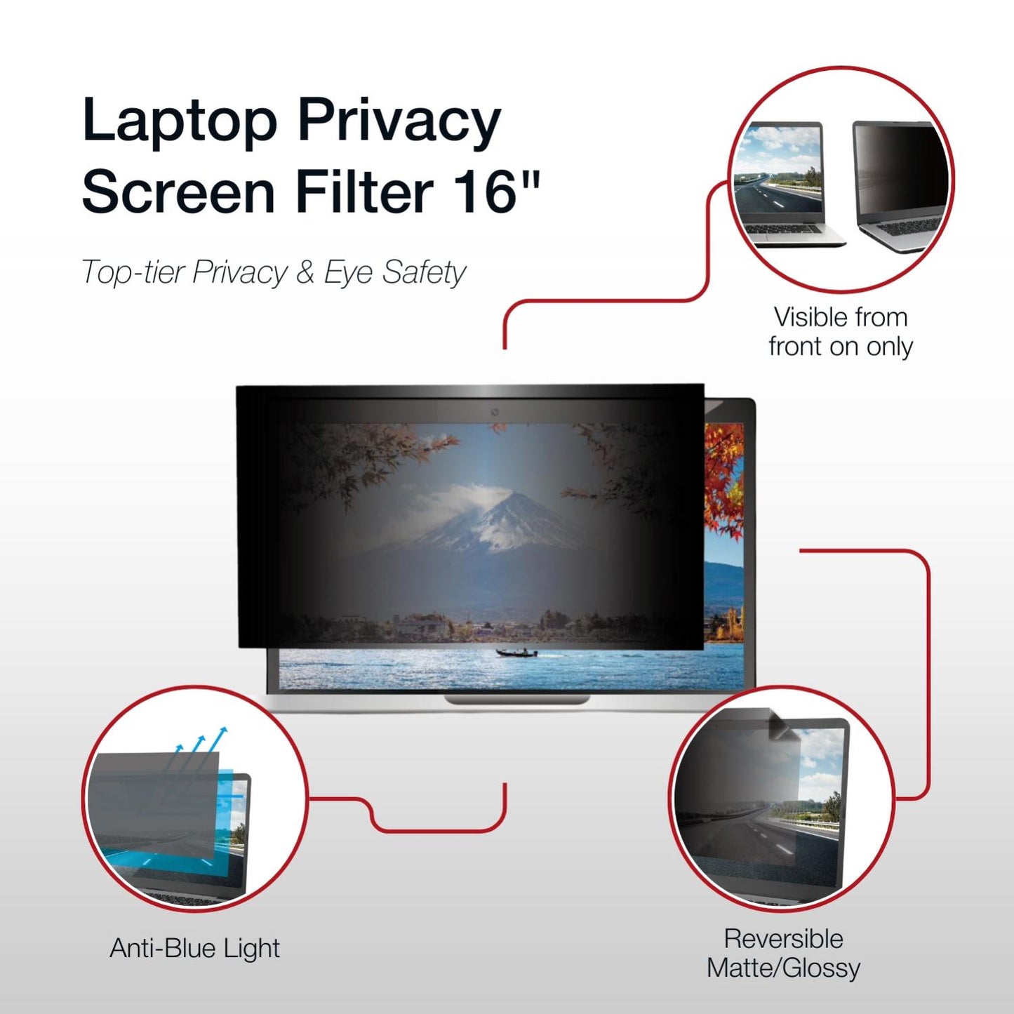 Shintaro Privacy Screen Filter 16" for Laptop with Adhesive Strips
