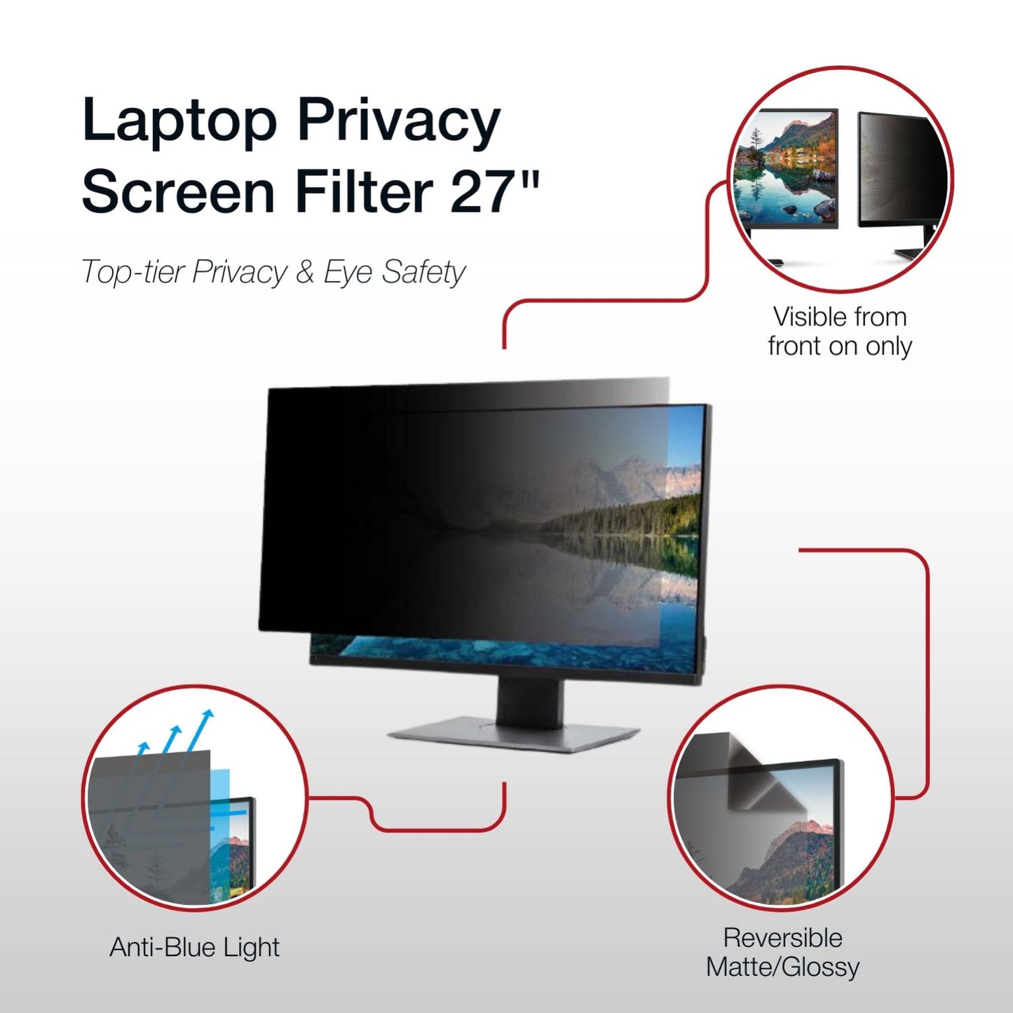 Shintaro Privacy Screen Filter 27" for Monitor with Adhesive Strips