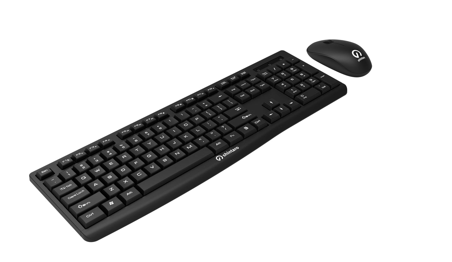 Shintaro Wireless Keyboard & Mouse Combo - Compact, Spill-Resistant, 10m Range, Precision Tracking