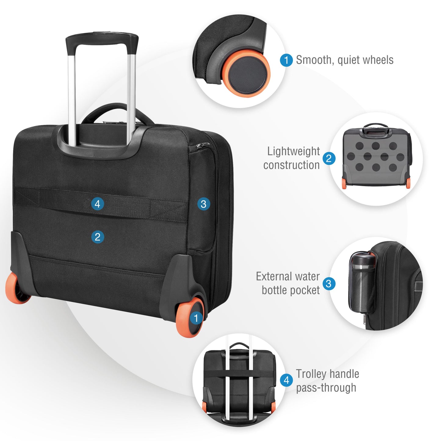 Everki Journey Laptop Trolley Rolling Briefcase 11-Inch to 16-Inch Adaptable Compartment