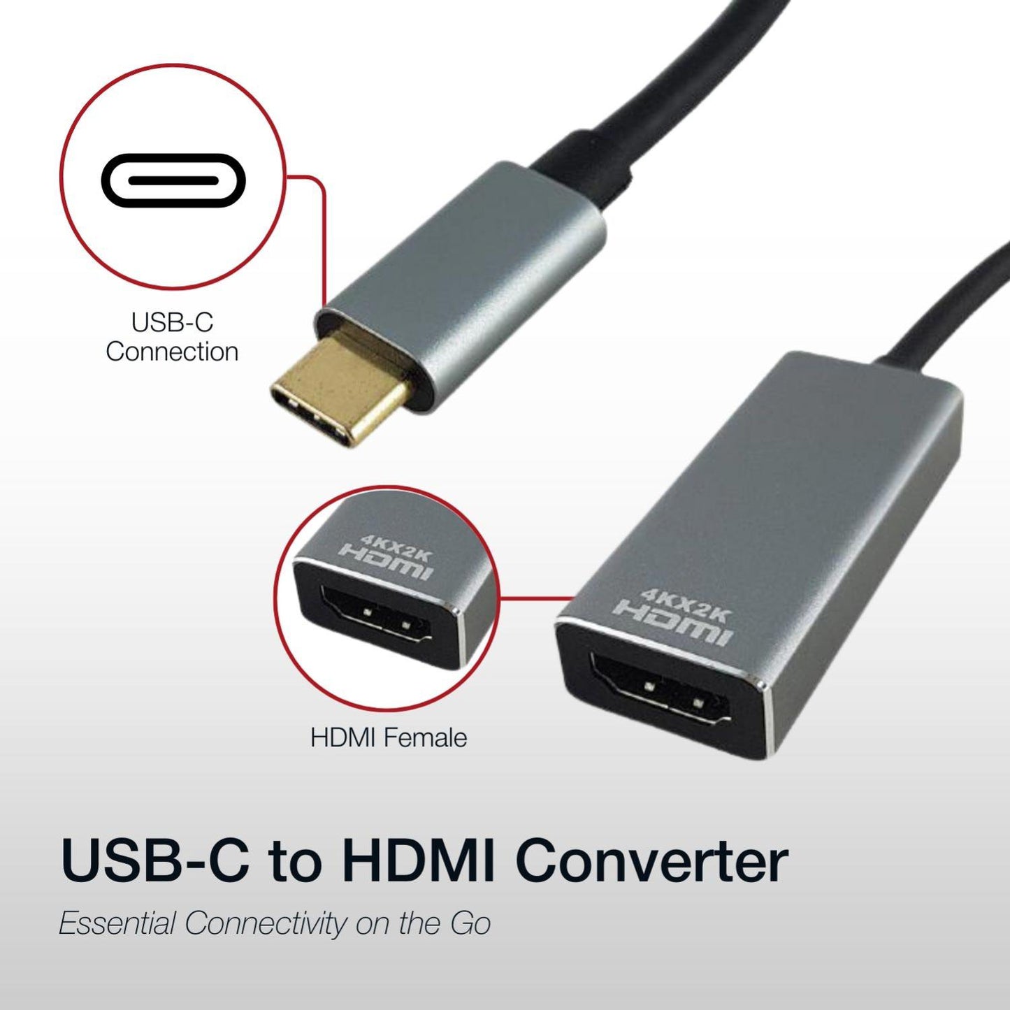 Shintaro USB-C to HDMI 4K Adapter - Connect Your USB-C PC to 4K Monitors, TVs & Projectors - Supports 4K@60Hz & DisplayPort Alt Mode