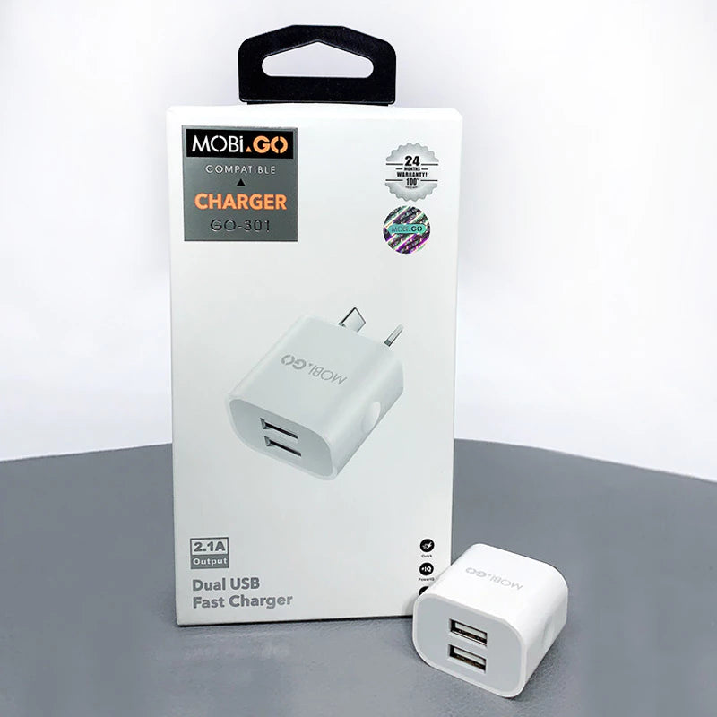 Universal Mobigo Dual USB-A surge protection Fast Home Wall Charger