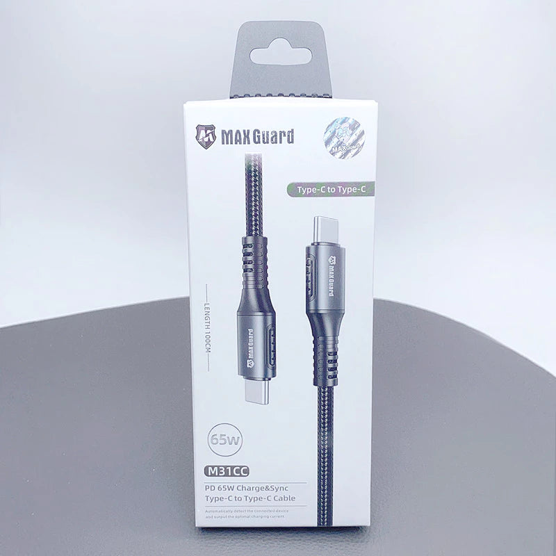 Charging cable Maxguard 1m 65W Type-C to Type-C Braided Cable