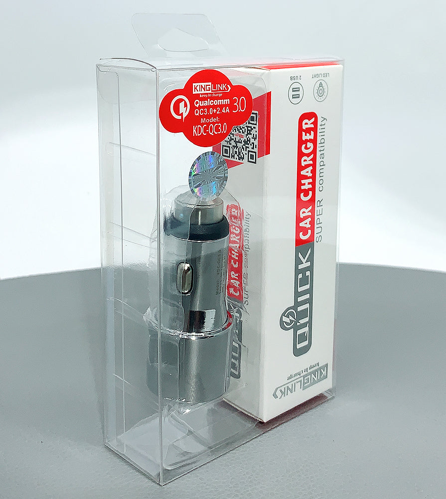 Kinglink 2 USB Light Quick Car Charger KDCQC 3.0 Dual USB-A Port Charger