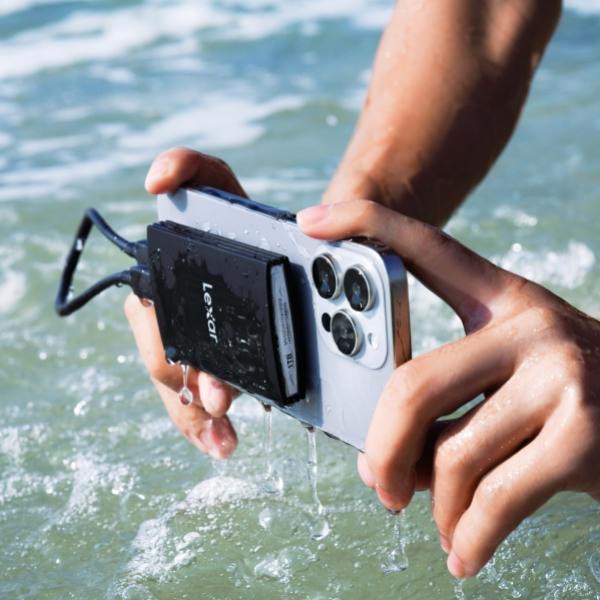 Lexar Armor 700 Portable SSD 2TB , USB , 256-bit AES Encryption , IP66 Water and Dust Resistance, 5 year limited warranty - Black.