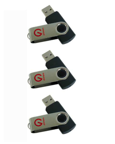 Shintaro 8GB USB2.0 Rotating Pocket Disk - 3 Pack, Lightweight & Compact, Plug & Play