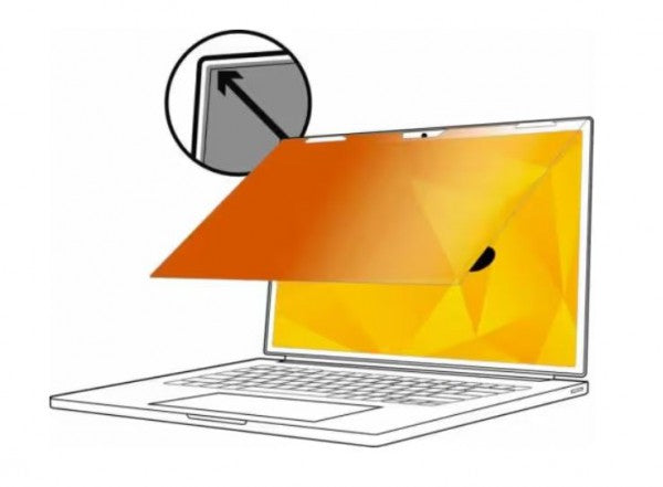 Privacy Filter film 3M Gold for 13.3" Laptop with 3M COMPLY Flip Attach, Adhesive Strips and Slide Mounts, 16:10