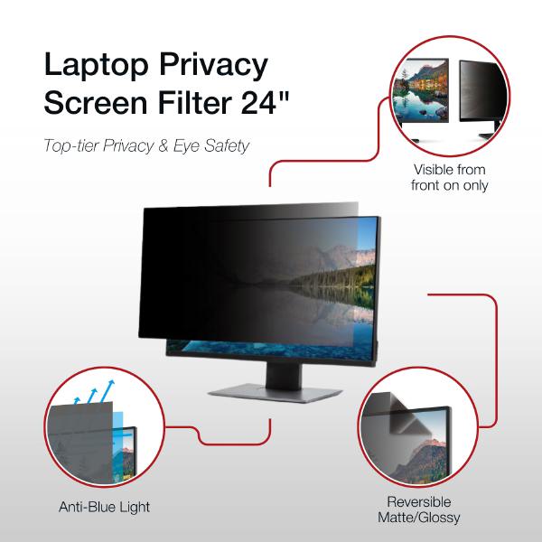 Shintaro Privacy Screen Filter 24" for Monitor with Adhesive Strips