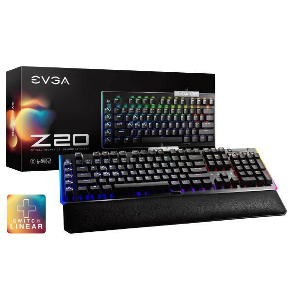 Effortless EVGA Z20 RGB Optical Mechanical Gaming Keyboard, RGB Backlit LED, Optical Mechanical Switches
